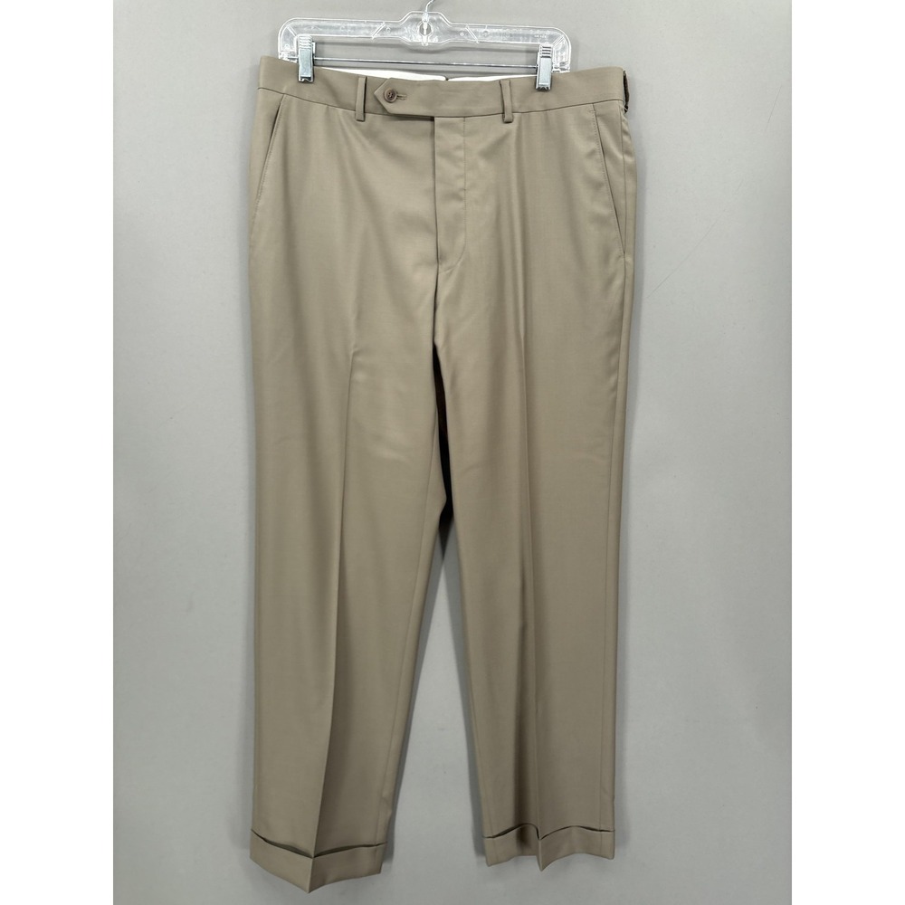 Samuelsohn Dress Pants Mens 34x30 Beige‎ Super 110s Wool Elite Cuffed Canada